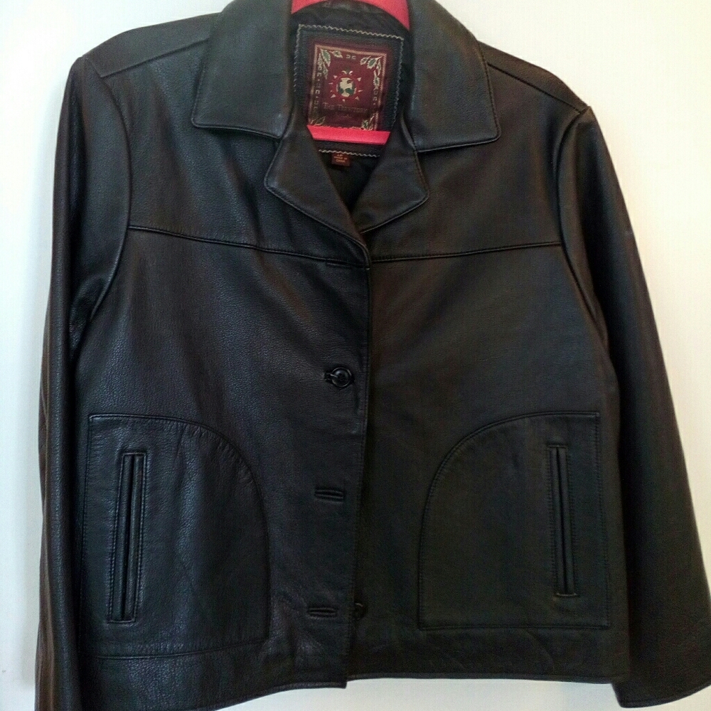 Black leather jacket